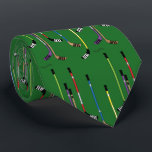 Green Hockey Sticks Tie<br><div class="desc">Green Hockey Sticks tie. Sticks,  twigs or lumber whatever you choose to call them. They come in different curves,  colors and stiffness. They are one of the keys to your dangle,  deke and sauce. Hockey sticks are a part of our style.</div>