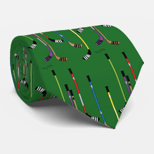 Green Hockey Sticks Tie