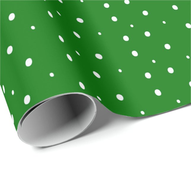 Green Holiday Dot Design Wrapping Paper (Roll Corner)