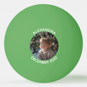 Green Holiday Family Photo Ping Pong Ball