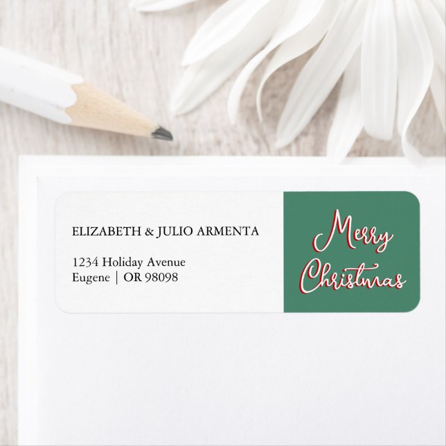 Green Holly Jolly Christmas Adresse de retour (En situation)
