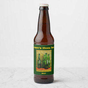 Green Home Brew Bottles Beer Label