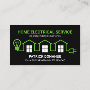 Green Home Electrical Wiring Circuit Electrician Business Card