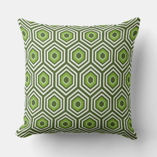 Green Honey Comb Geometric Pillow