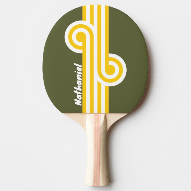 Green Honey Nostalgic Loop with Name Ping Pong Paddle (Front)