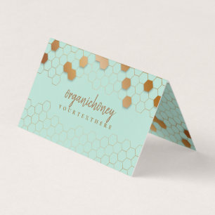 Green Honeycomb Bee Apiary Business Card