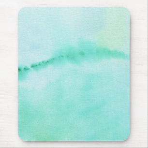Green Horizon Watercolor Landscape Pattern Mouse Pad