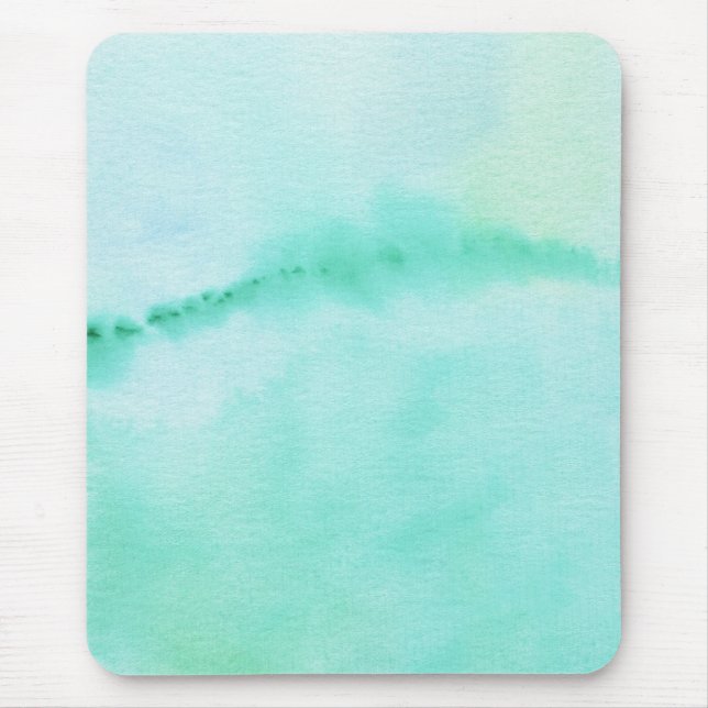 Green Horizon Watercolor Landscape Pattern Mouse Pad (Front)