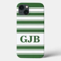 Green Horizontal Stripe with Monogram