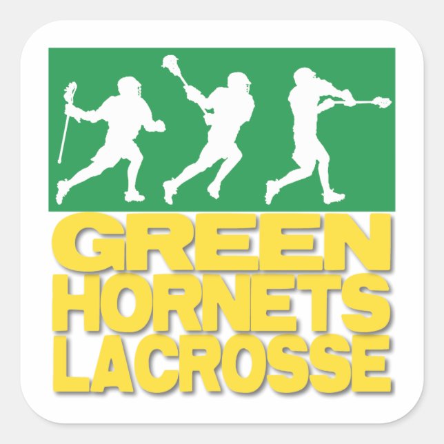 Green Hornets Lacrosse Square Sticker (Front)