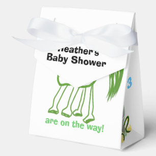 Green Horse Baby Rattles Twins Favor Box
