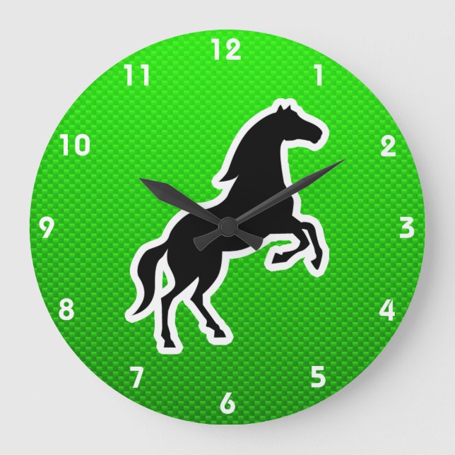 Green Horse Large Clock (Front)