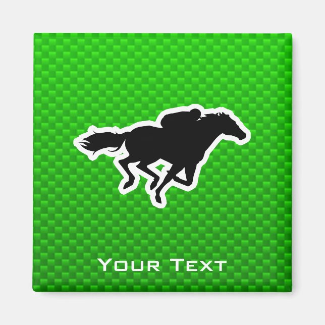 Green Horse Racing Magnet (Front)