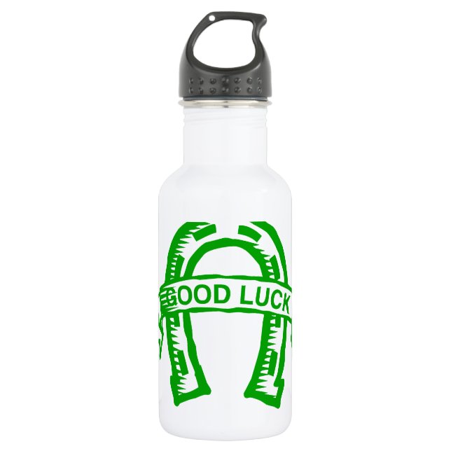 Green horseshoe St. Patrick day 532 Ml Water Bottle (Front)