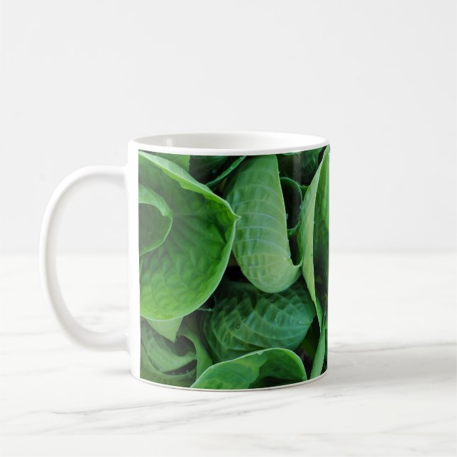 Green hosta leaves coffee mug (Left)
