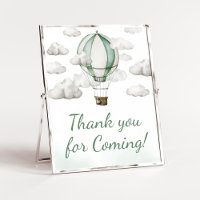 Green Hot Air Balloon Thank you for Coming
