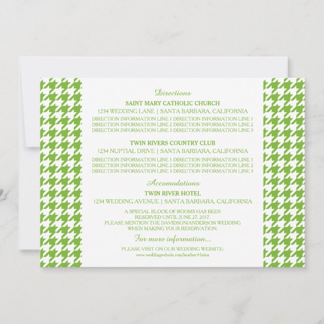 Green Houndstooth Information Card (Front)
