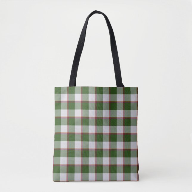 Green House and Mischka Gray Plaid Tote Bag (Front)