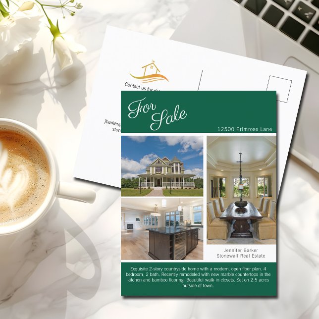 Green House For Sale Real Estate Listing Postcard (Creator Uploaded)