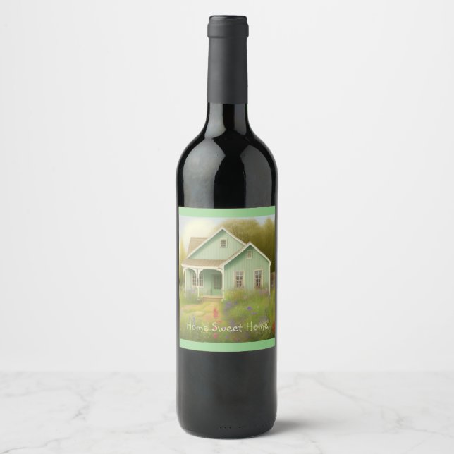 Green House Housewarming Wine Label (Front)