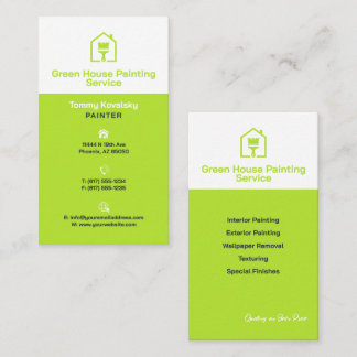 Green House Painting Business Card