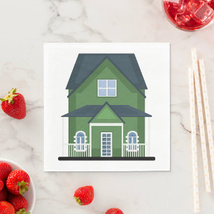 Green House Residential Building Napkin