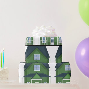 Green House Residential Building Wrapping Paper