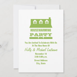 Green Housewarming Party Invitation