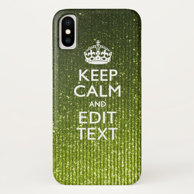 Green Hue Keep Calm Your Text Case-Mate iPhone Case (Back)