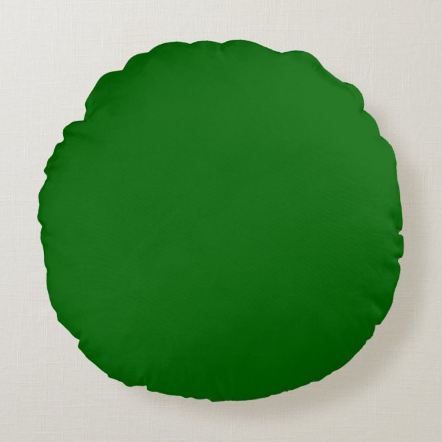 Green Hunter kelly solid plain colour Custom Round Pillow (Front)