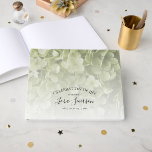 Green Hydrangea Celebration of Life Memorial Guest Book