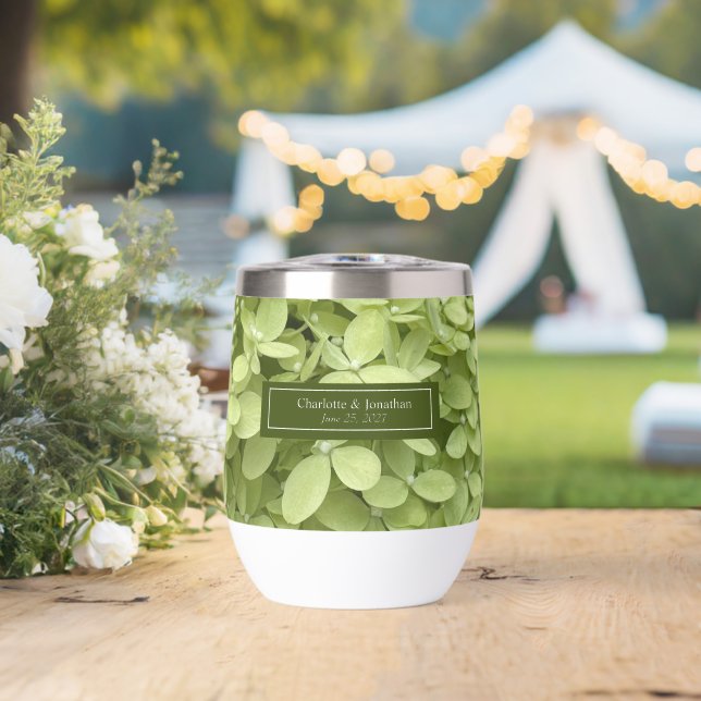 Green Hydrangea Floral Wedding Personalized Names (Wedding (Rotated))
