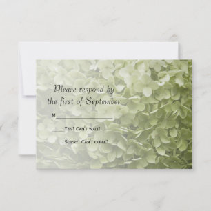 Green Hydrangea Floral Wedding RSVP Card