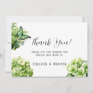 Green Hydrangea Rehearsal Dinner Thank You Cards