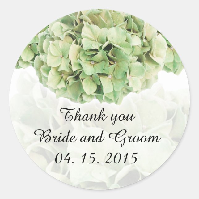 Green hydrangea wedding favour tags hydrangea2 (Front)