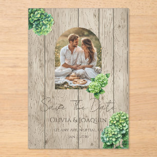 Green Hydrangea Wedding Invitation