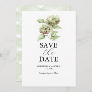 Green Hydrangea Wedding Save The Dates Save The Date