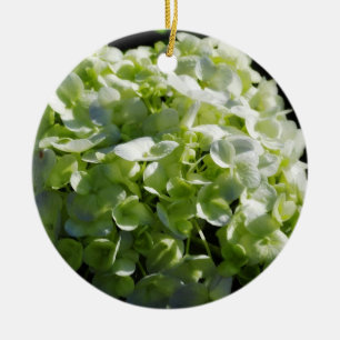 Green Hydrangeas Flowers Ceramic Ornament