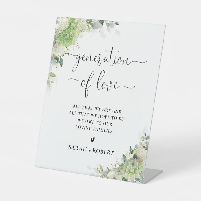 Green Hydrangeas Generation of Love Sign (Front)