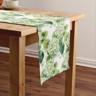 Green Hydrangeas Medium Table Runner