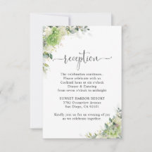 Green Hydrangeas Wedding Reception Enclosure Card 