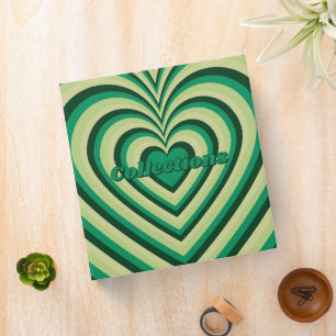 Green Hypnotic Heart Love Pattern Binder