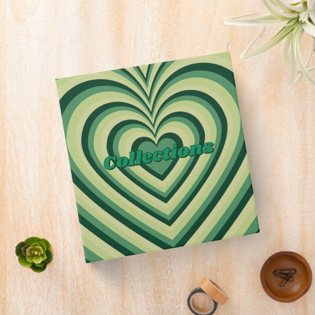 Green Hypnotic Heart Love Pattern Binder (In Situ)