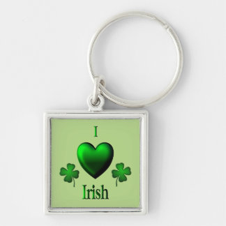 Green I Heart Irish Keychain