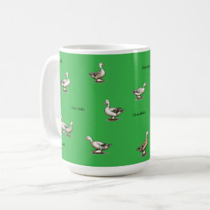 Green I Love Ducks Coffee Mug