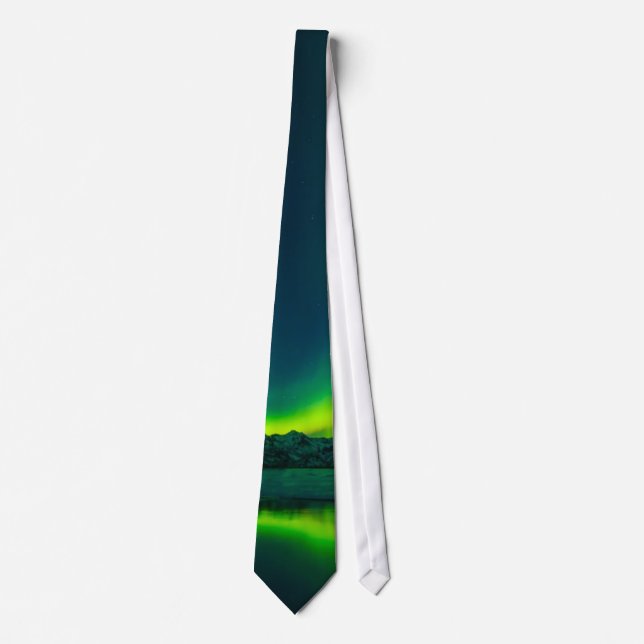 Green Iceland northern lights Tie (Front)