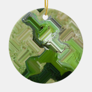 Green Iguana Ceramic Ornament