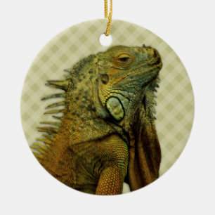 Green Iguana Ceramic Ornament