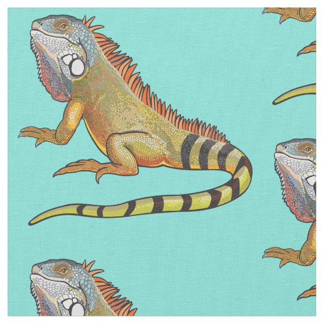 green iguana fabric (Close Up)