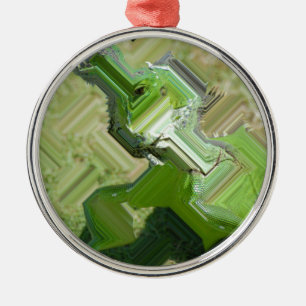 Green Iguana Metal Ornament